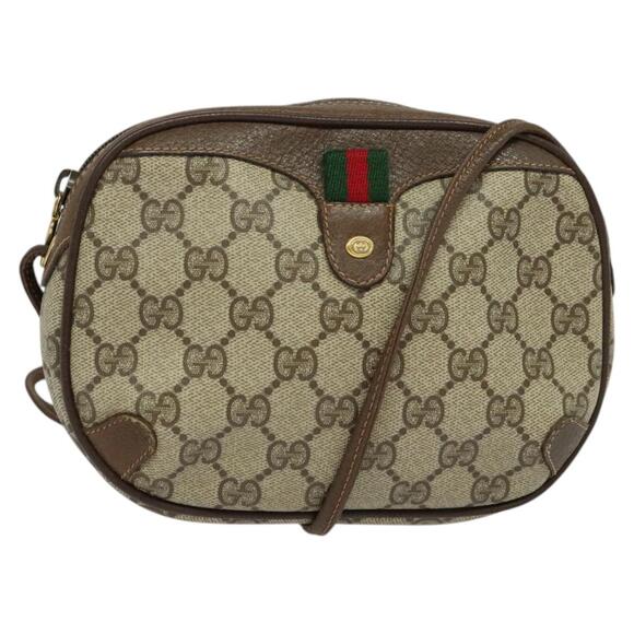 GUCCI GG Supreme Web Sherry Line Shoulder Bag Pvc Beige 89 02 066 - Picture 1 of 16